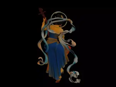 Dunhuang  Flying Apsaras  Pipa 3D model