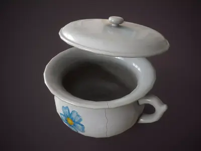 Vintage Ceramic Chamber Pot Low-poly 3D model