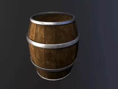 Barrel Low-poly 3D model 5