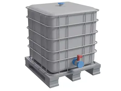 Plastic Water Tank Low-poly 3D model