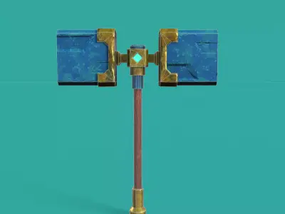Ready To Game Stylized Hammer Low-poly 3D model