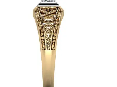 Vintage style ring 3D print model