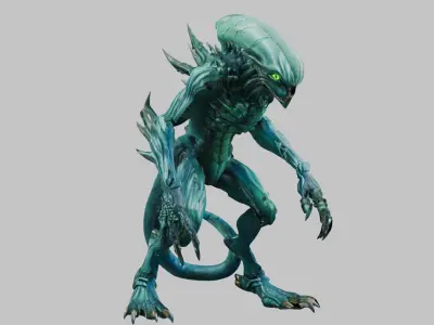 Sci-Fi Alien Beast Low-poly 3D model