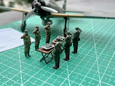 WWII Japanese officers and pilots ritual ceremony 3D print model