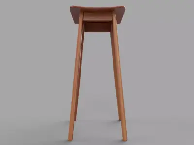 chair wooden stool 3D model