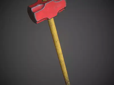 Game Ready Sledge hammer Low-poly 3D model