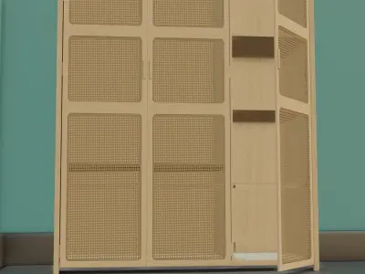 Antique Wall draw Cloth Cabinet  Low-poly 3D model