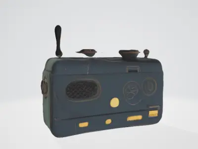 Vintage Futuristic Radio 3D Asset Low-poly 3D model