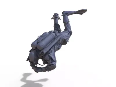 Diver Figurines Taucher Figur Schiffsmodell Diorama 3D print model