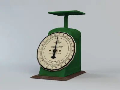 Vintage Kitchen Scale Low-poly 3D model