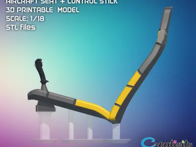 SPORT AIRPLANE SEAT and CONTROL STICK  3D model