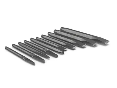 10pc Punches and chisels set PPC100AK Low-poly 3D model