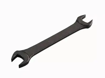 Old Steel Wrench 03 Low-poly 3D model