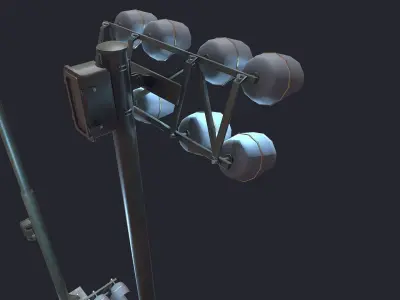 Floodlight Tower Low-poly 3D model