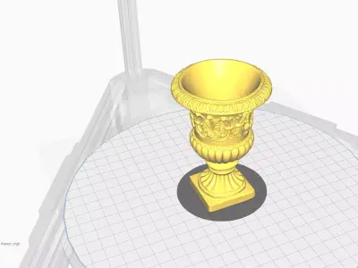 Classical Garden Urn Planter Realistic Aged Stone 3D Print Model 3D print model