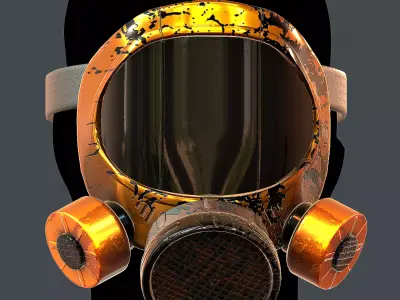Gas mask helmet 3d model scifi Low-poly  Low-poly 3D model 18
