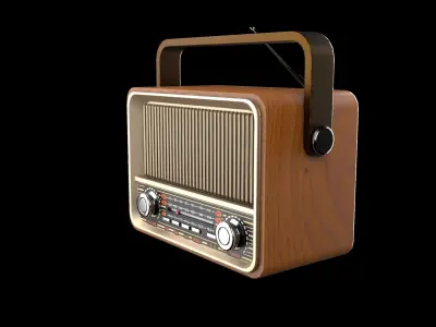 Vintage Radio Low-poly 3D model