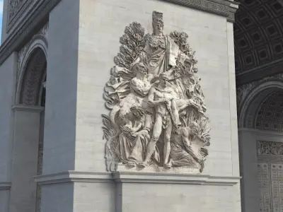 Arc De Triomphe PBR 3D model