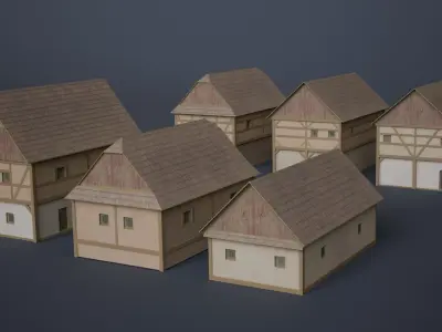 Medieval Castle Assets Low-poly 3D model
