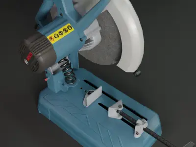 Realistic Power Tool Bosch Cut Off Saw with PBR Texture Low-poly 3D model