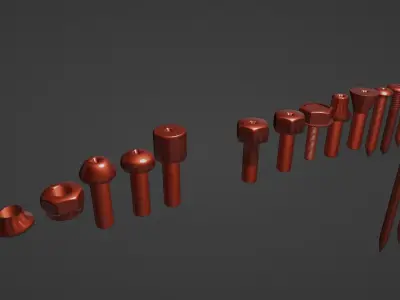 Hardware screws and bolts 3D model