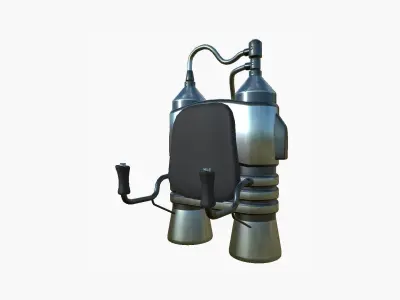 Jetpack E06 Chrome - SciFi Character Design Low-poly 3D model