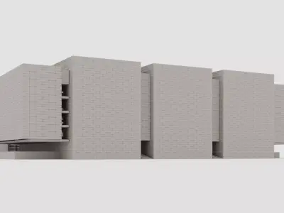 Brutalist Industrial Building 10 Low-poly 3D model