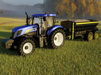 New Holland Tractor with Fertilizer Spreader 3D model