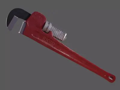 Heavy Duty Pipe Wrench Low-poly 3D model