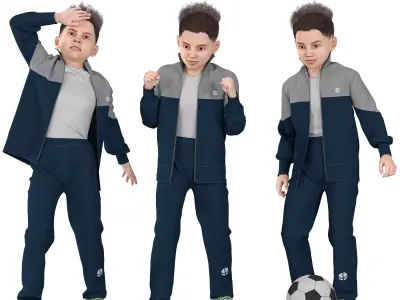 Kids Training Suit - Sportswear Outfit Low-poly 3D model
