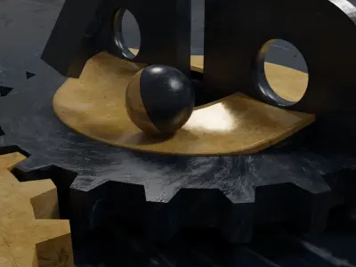 Animated Mechanical gears 3D - realistic FREE Free 3D model