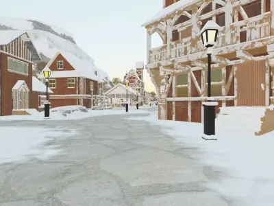 Winter Mountain Village 3D model