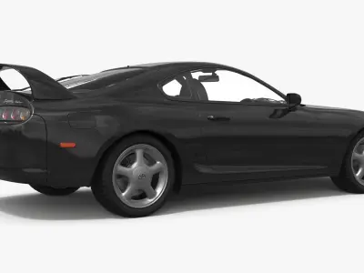 Fourth Generation Toyota Supra Black Simplified 3D model