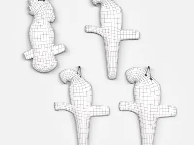 Parrots parrot charms - Low-poly 3D model