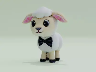 Lamb Sheep Animal Toy Low-poly 3D model
