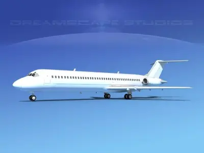 Douglas DC-9-40 Unmarked 2 3D model