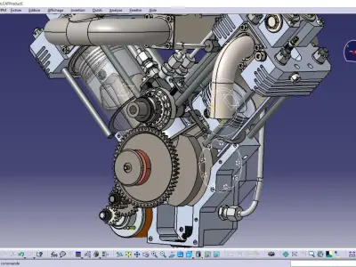 v-Twin engine Free 3D model