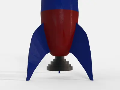 Low poly spaceship rocket Free low-poly 3D model