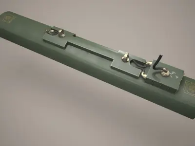  Rocket Launcher FZ233 With Missiles Low-poly 3D model