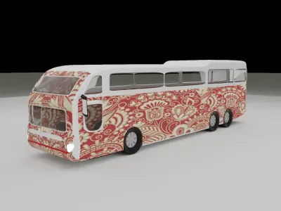 city bus low poly 3D model