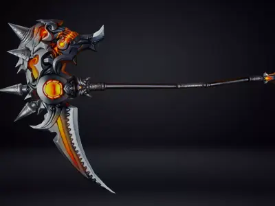 Futuristic Scythe Low-poly 3D model get