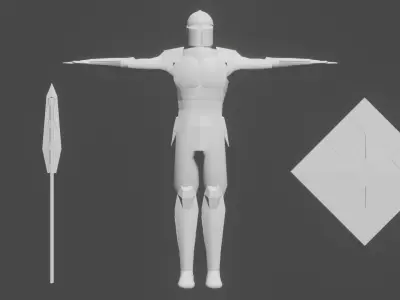 Sci-fi Warrior Low-poly 3D model