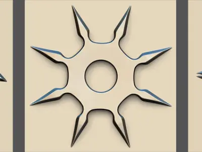 100 Shuriken Alpha and Brushes Pack for Zbrush Low-poly 3D model
