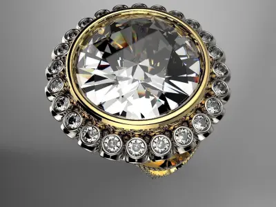 BIG DIAMOND ROYALTY RING 3D print model