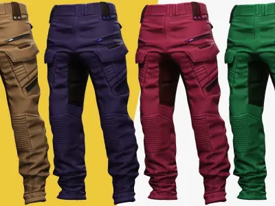 Realistic Pants 1 for Men Rigged Low-poly 3D model