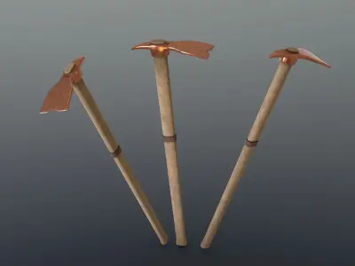Hoe - Copper Low-poly 3D model