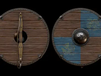 Viking Shield Low-poly 3D model 29