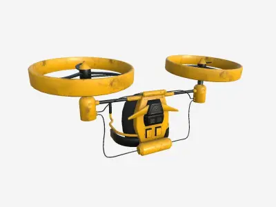 Jetpack Electric B04 Yellow  - SciFi Character Design Low-poly 3D model