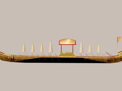 Thai royal barges Low-poly 3D model