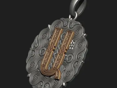 PENDANT WITH THE ARMENIAN LETTER 1 Printable Model 3D print model purchase